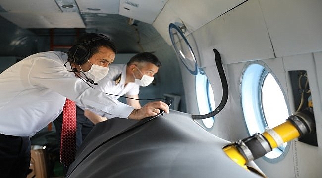 Çanakkale Valisi Aktaş jandarma ekipleriyle havadan denetime katıldı