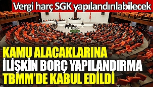 Bazı Alacakların Yeniden Yapılandırılmasına İlişkin Kanun Teklifi, TBMM'de kabul edildi