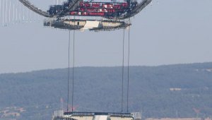 1915 Çanakkale Köprüsü'nde 3'üncü mega tabliye blok montajı başladı