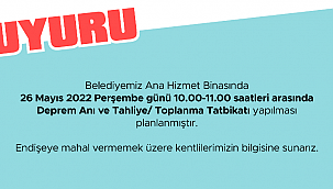 ÇANAKKALE BELEDİYESİNDEN DEPREM TATBİKATIUYARISI