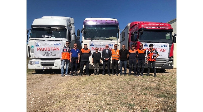 Çanakkale’den Pakistan’a Yardım Tırı Gönderildi