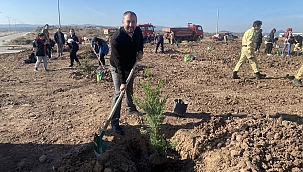 Ezine Gıda İhtisas Organize Sanayi Bölgesinde fidanlar toprak ile buluştu