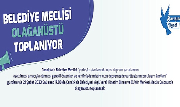 BELEDİYE MECLİSİ OLAĞANÜSTÜ TOPLANIYOR