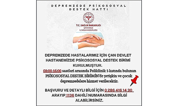 DEPREMZEDELERE PSİKOSOSYAL DESTEK HİZMETİ