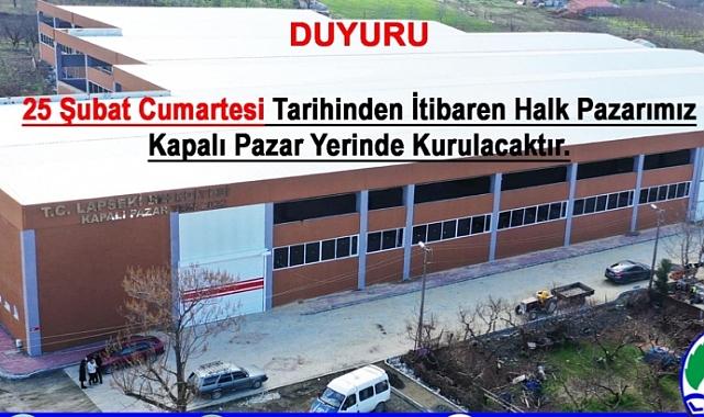 Halk Pazarı Kapalı Pazar Yeri’nde kurulacak