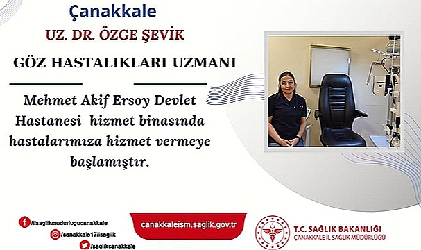 ÇANAKKALE'YE DOKTOR TAKVİYESİ