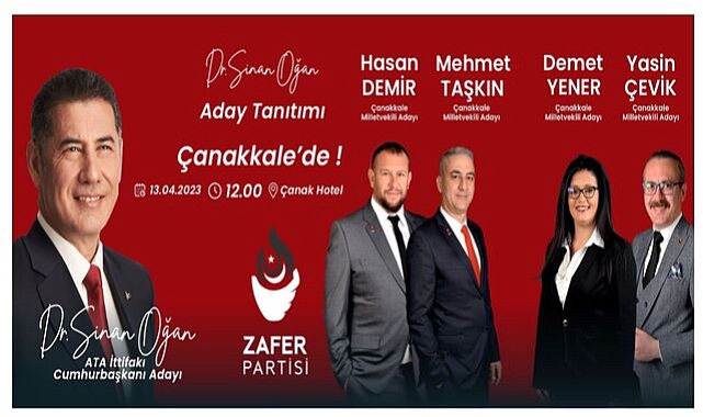 Sinan Oğan Çanakkale’ye geliyor