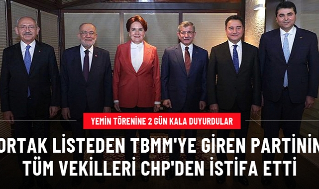 Gelecek Partili 10  milletvekili CHP'den istifa etti