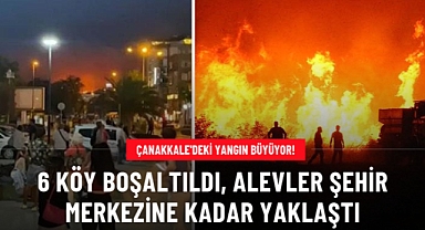 Çanakkale'de devam eden orman yangını şehir merkezine kadar yaklaştı