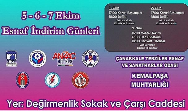 ESNAF İNDİRİM GÜNLERİ BAŞLIYOR