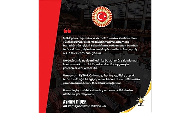 "MİLLETİMİZE GEÇMİŞ OLSUN DİLEKLERİMİ SUNUYORUM"