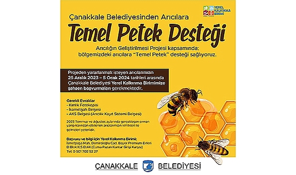 ÇANAKKALE BELEDİYESİNDEN ARICILARA TEMEL PETEK DESTEĞİ