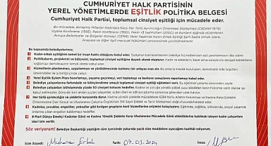 CHP'li Erkek 'Eşitlik Politika Belgesi'ni Imzaladı