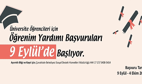 Çanakkale Belediyesi'nden Üniversite Öğrencilerine Öğrenim Yardımı Başlıyor