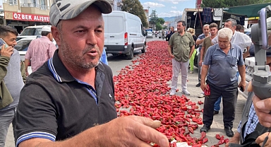 Yenice İlçesinde Üretici Kapya Biberlerini Yola Dökerek Tepki Gösterdi