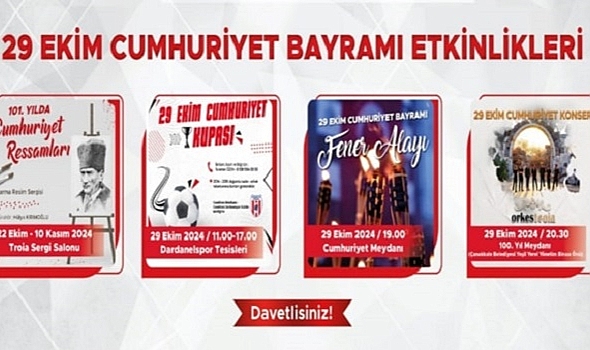 Çanakkale Belediyesi,  29 Ekim Cumhuriyet Bayramı Etkinliklerine Davet Ediyor