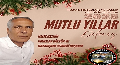 Çanakkale Vanlılar Kültür ve Dayanışma Derneği'nden Yeni Yıl Mesajı