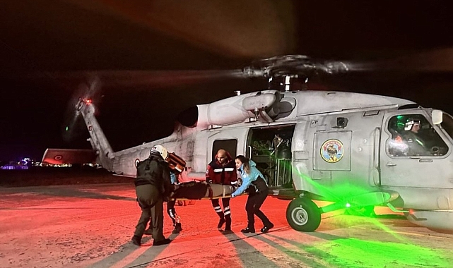 Gökçeada'dan askeri helikopterle hasta sevki yapıldı