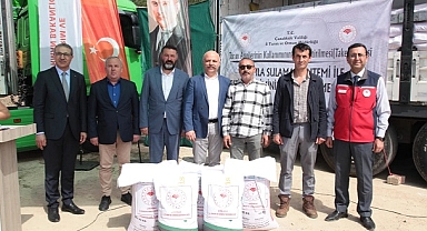 Biga İlçesinde Çiftçilere hibeli çeltik ve tohum desteği