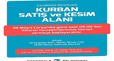 Çanakkale Belediyesinden, Kurban Satış ve Kesim Alanına İlişkin Bilgilendirme ve Önemli Duyurular