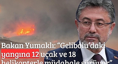 Bakan Yumaklı, Gelibolu'da Orman Yangınına Havadan ve Karadan Müdahale Ediliyor