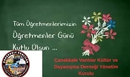 Çanakkale Vanlılar Kültür ve Dayanışma Derneği’nden Öğretmenlere Saygı Mesajı