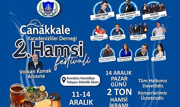 ÇAKARDER’den Karadeniz Coşkusu, Çanakkale'de  2. Hamsi Festivali Başlıyor