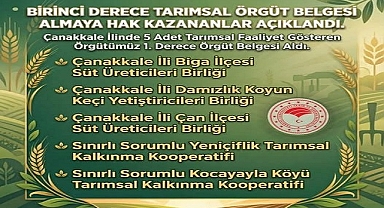 Çanakkale'nin Tarımsal Gücü Tescillendi, Beş Kooperatif ve Birlik Birinci Derecede
