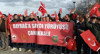 Çanakkale'de Bayrağa Saygı Yürüyüşü: 
