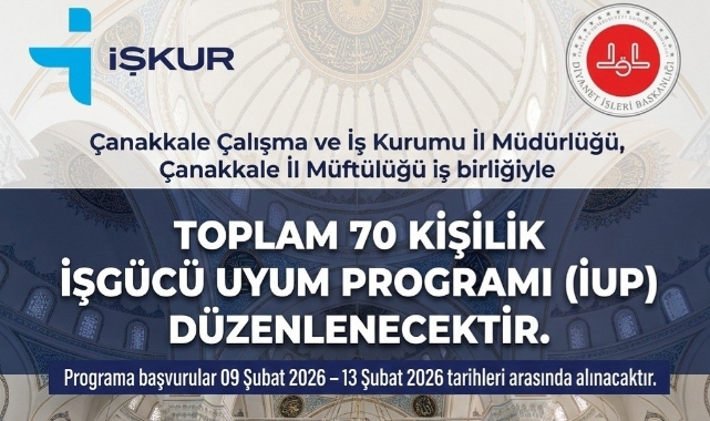 Çanakkale Müftülü 70 Kişilik İşgücü Uyum Programı Açılıyor