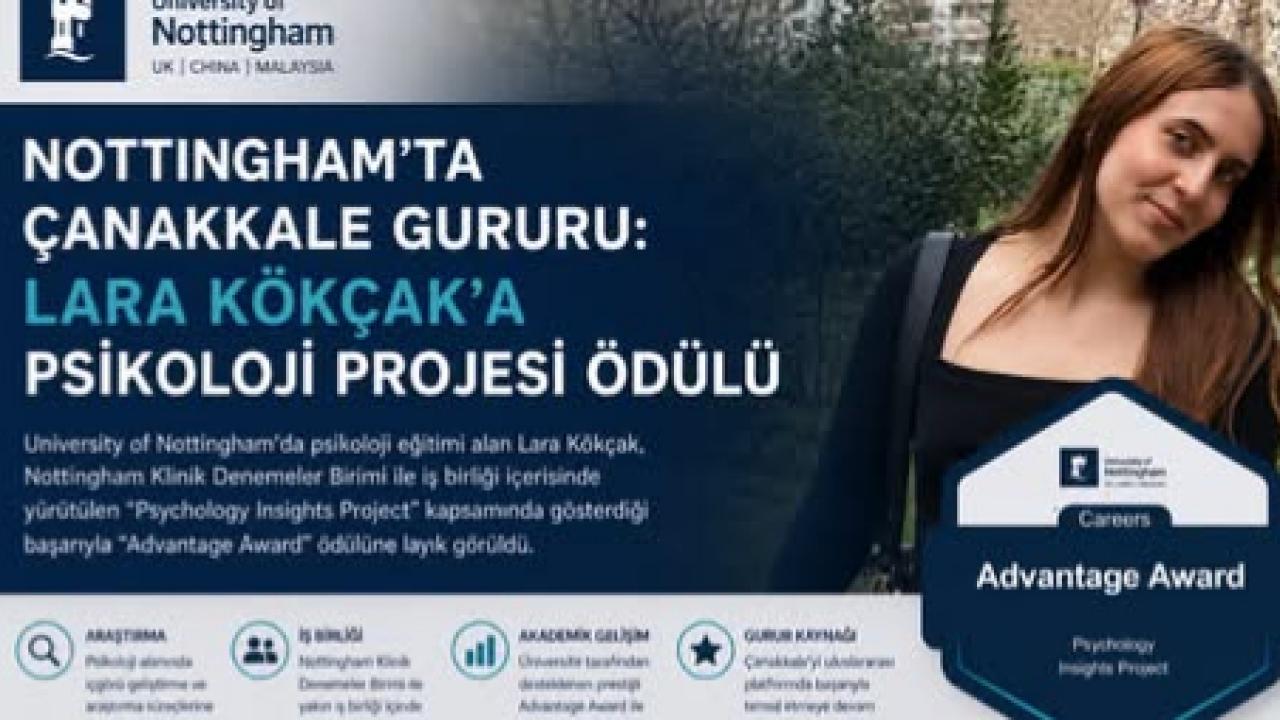 Nottingham’ta Çanakkale Gururu: Lara Kökçak Uluslararası Başarıya İmza Attı