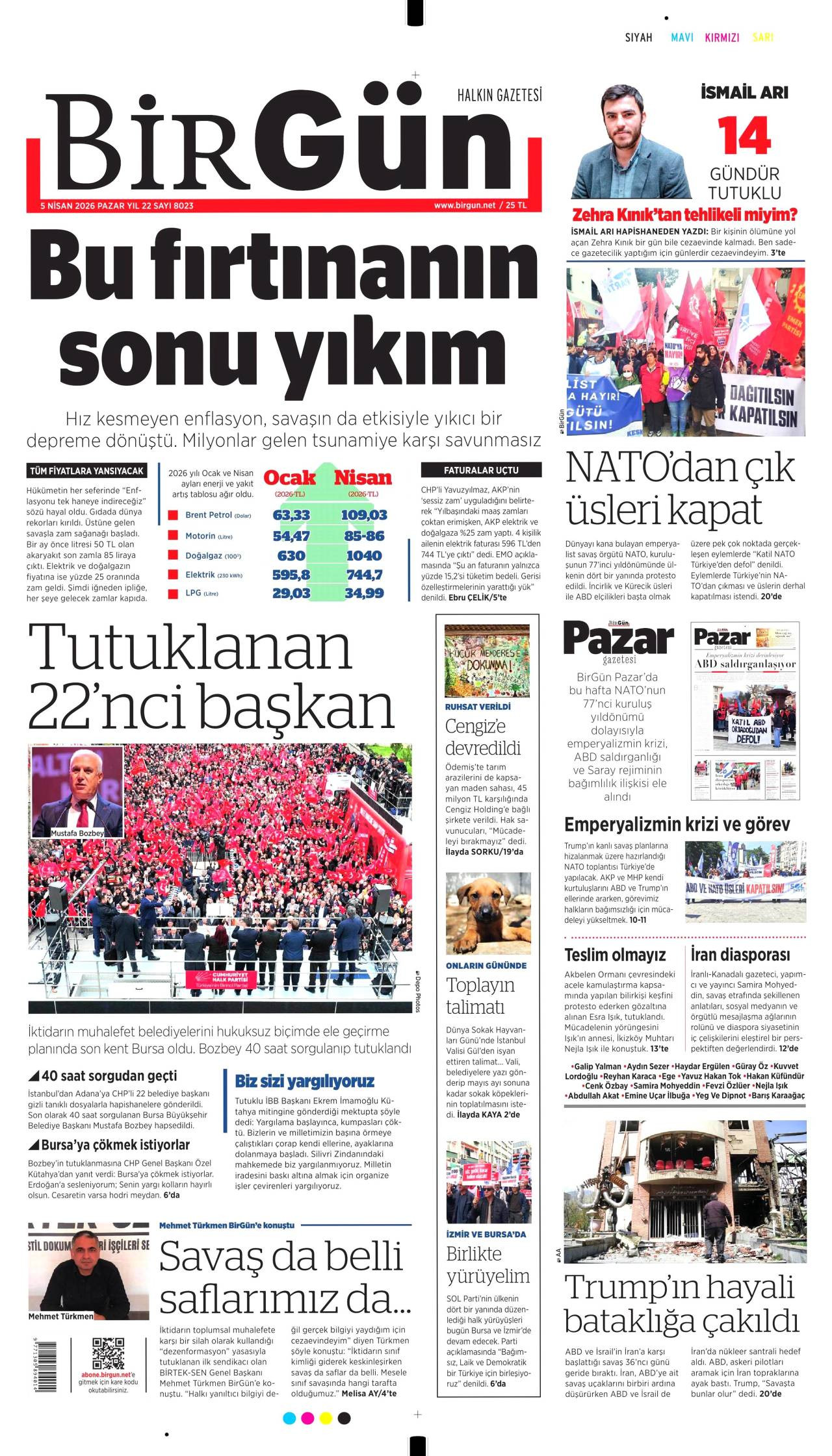 Birgün Gazetesi Gazete Manşeti