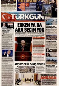 Türkgün Gazetesi Gazete Manşeti