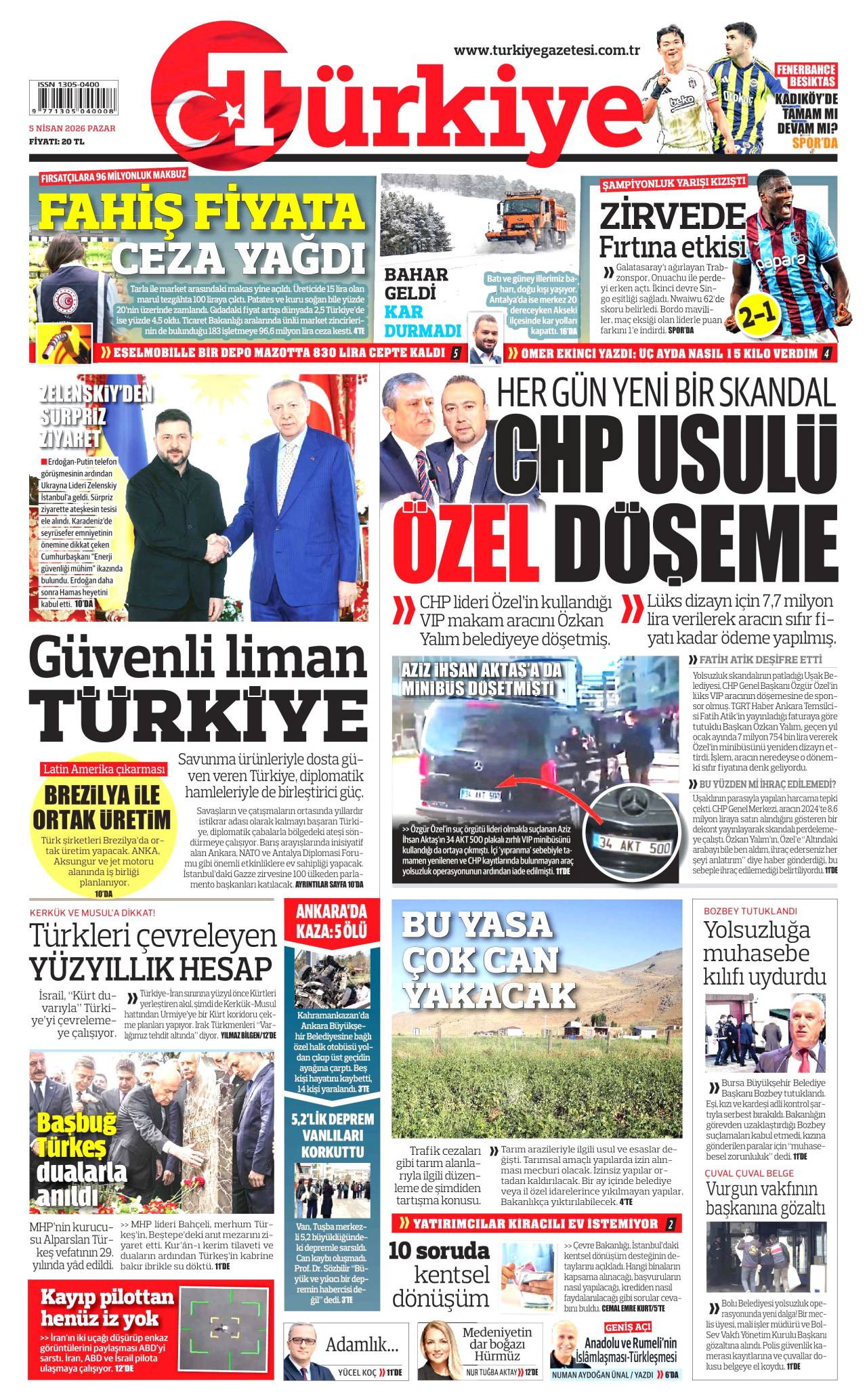 Türkiye Gazetesi Gazete Manşeti